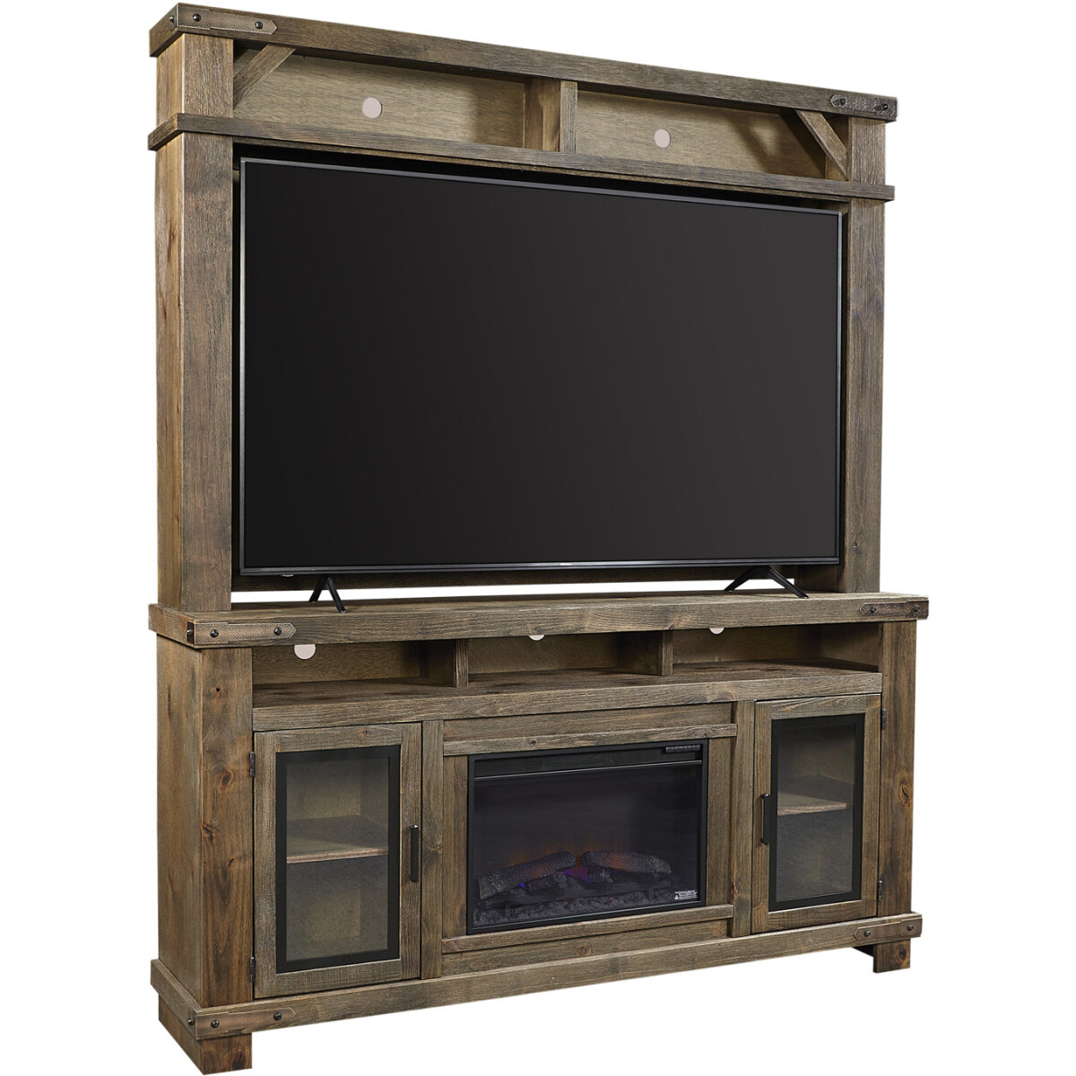 64745f8393e6d5dd49e2abe13611e030 Sawyer 79" Highboy Fireplace Console W/ 2 Doors WDO1952-BDL - Image 1