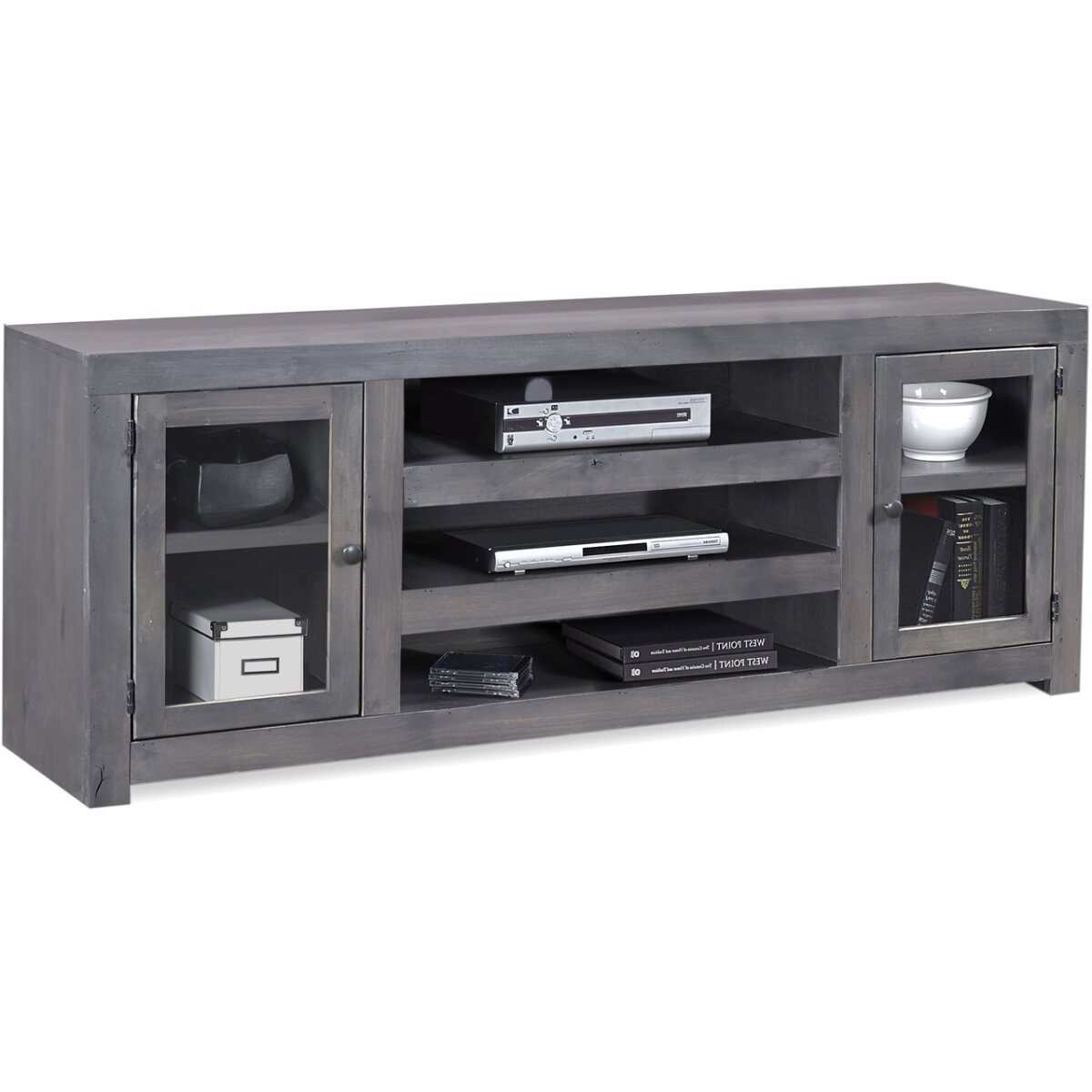 683d989523cd670c4ba7778364ab4e2f Contemporary Alder 72" Console W/ Doors DL1073-GRY - Image 1