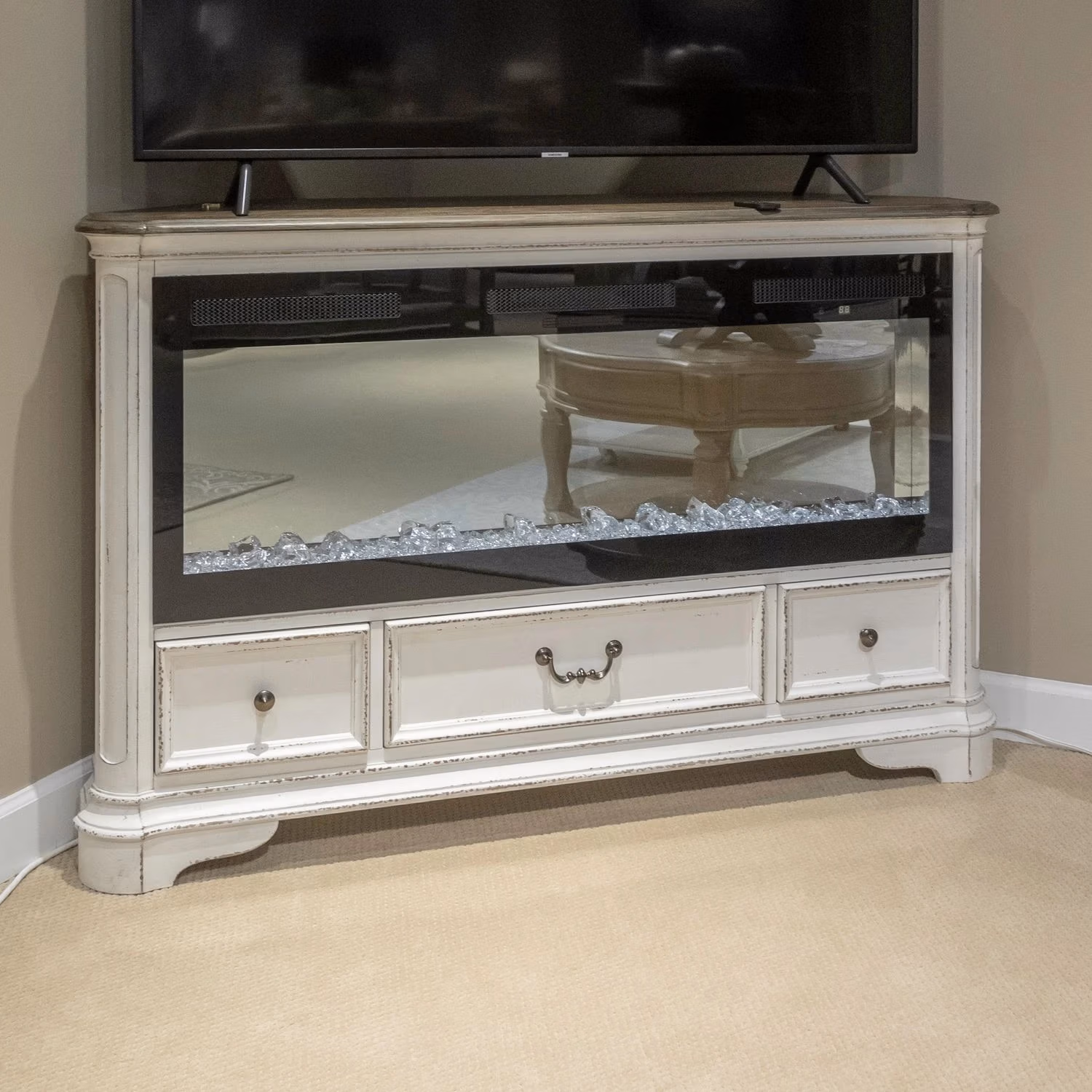 6e4f68395d783f4894f527b8892b4de8 Fireplace TV Consoles 244 58 Inch Corner Console w/ Fire FTS - Image 1