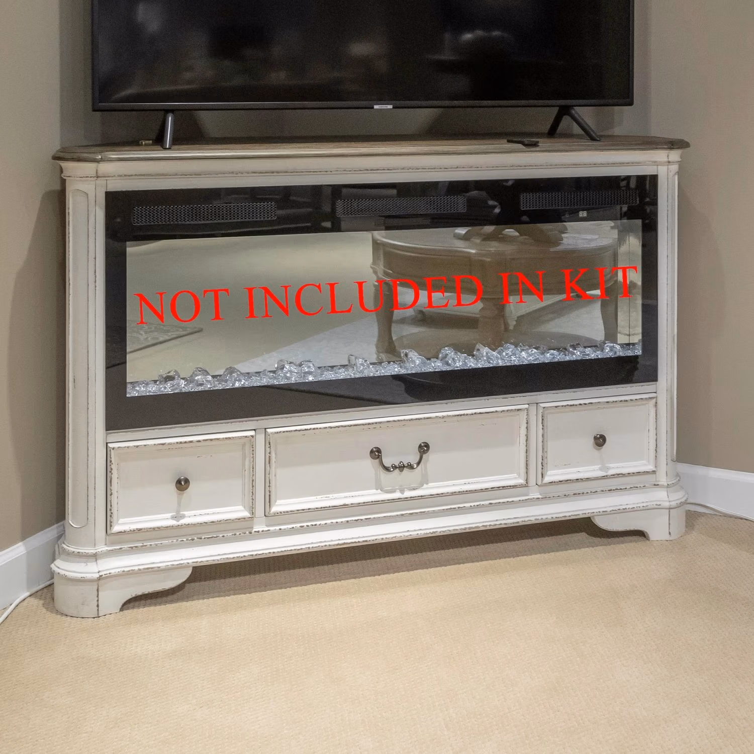 74b612b75e828392a07fc81b33d2d64c Fireplace TV Consoles 58 Inch Corner Fireplace TV Console - Image 1