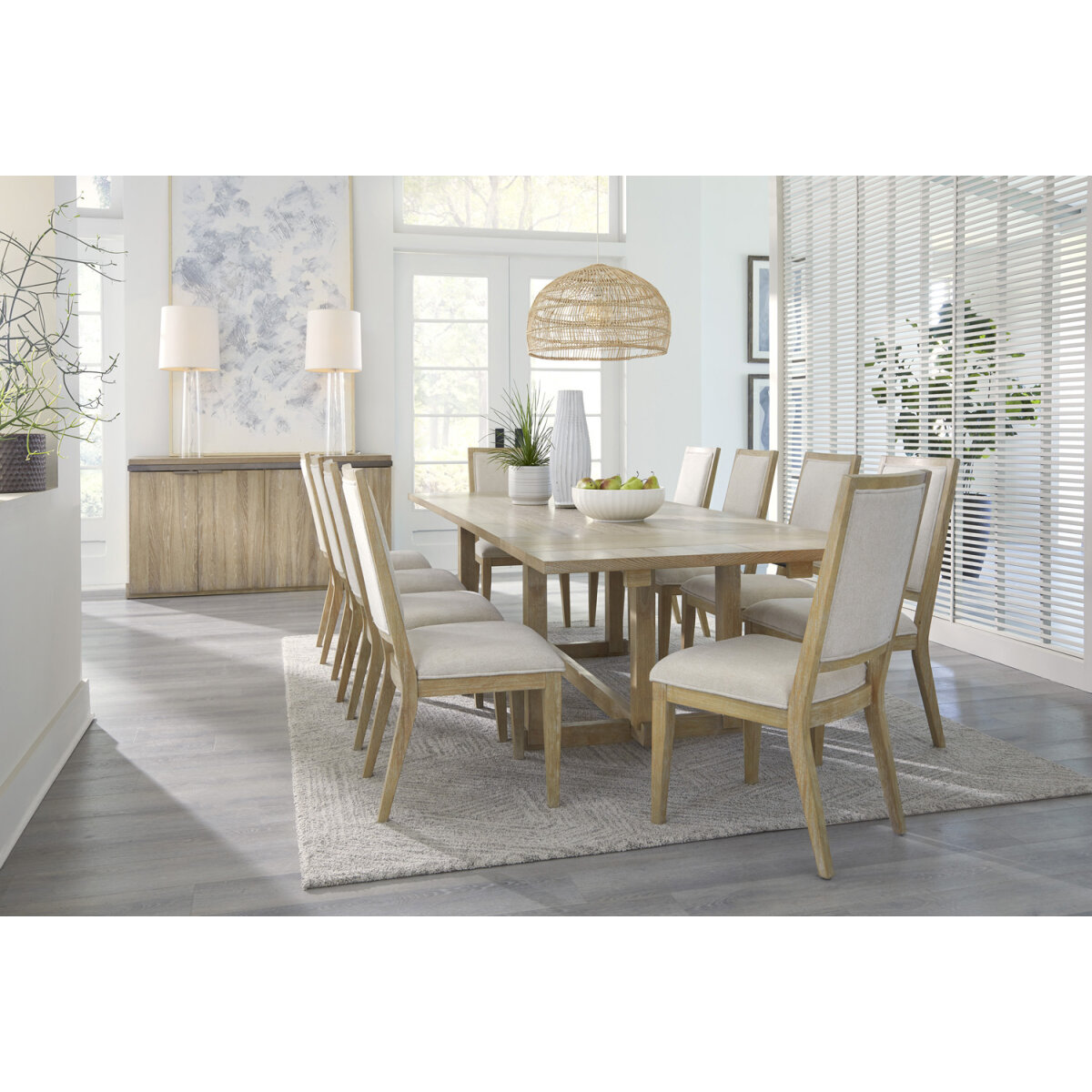 959f0ec560ec2d878067dadcd4b374cf Modern Loft Extendable Trestle Dining Table IML-6030-KHK-1 - Image 1
