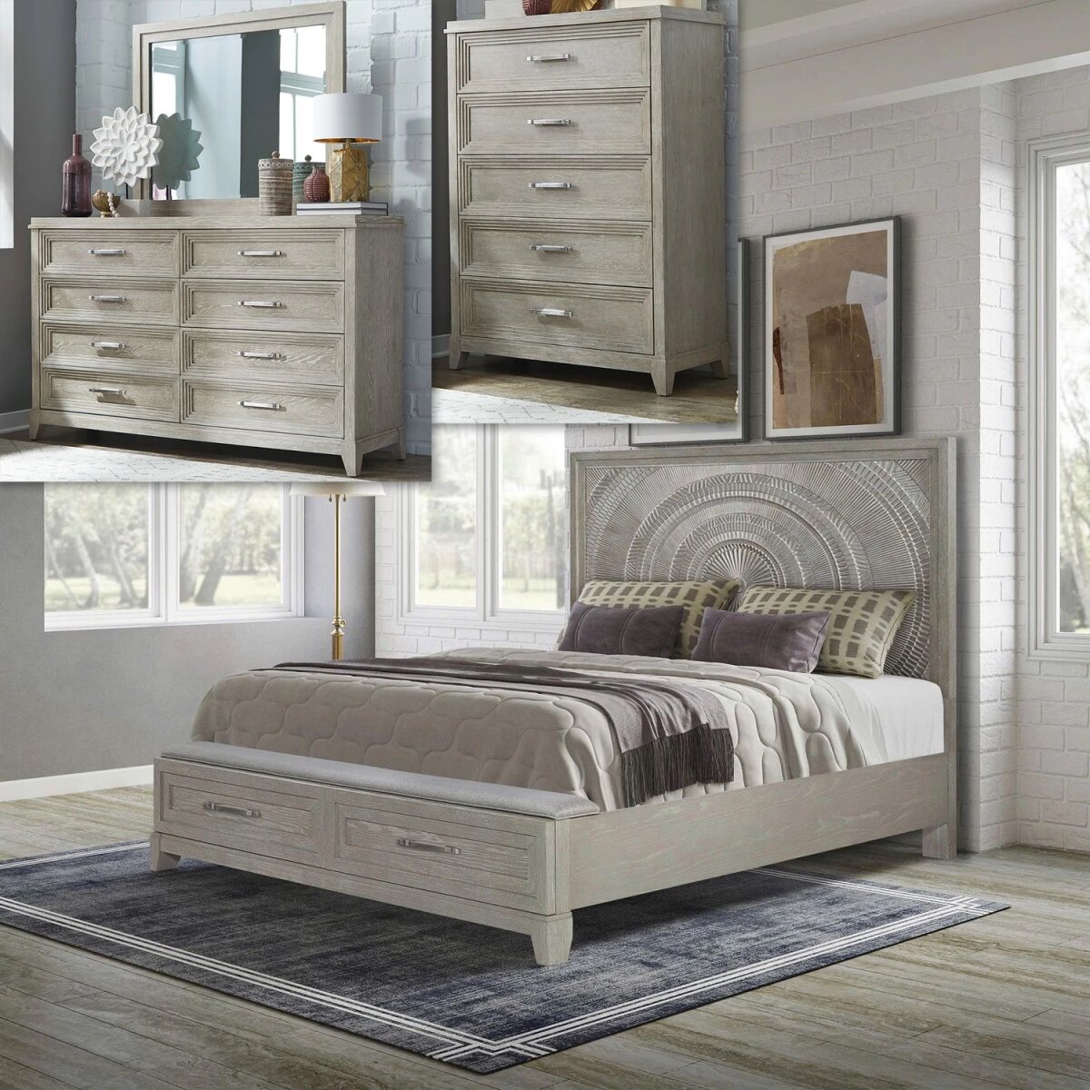980278e92ffd6a0ec1ce10d8b479ca27 Belmar Opt Queen Storage Bed, Dresser & Mirror, Chest - Image 1