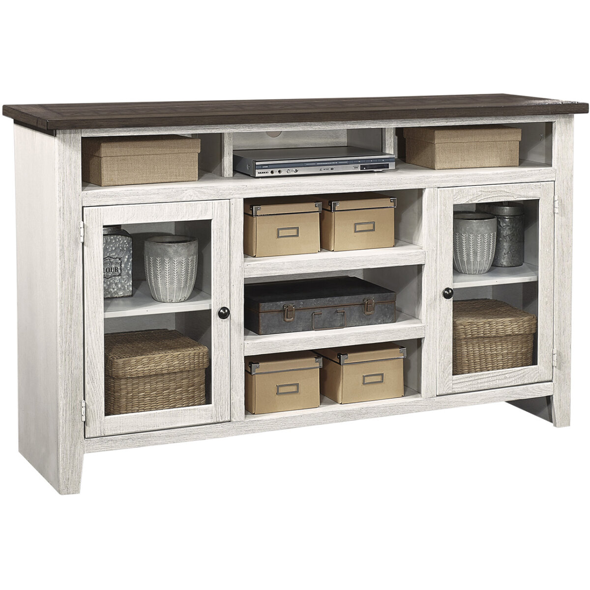 9e1f8dd42e06e883b59e061562edb7a4 Eastport 65" Highboy Console W/ 2 Doors WME1244-DWT - Image 1