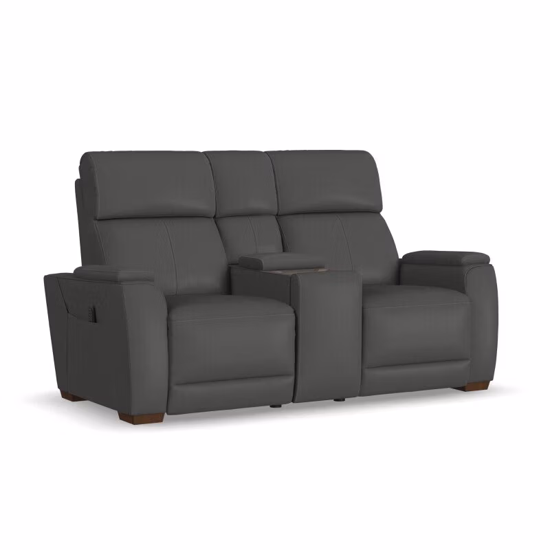 a1669d5f905138902440ff9ab2330048 Vibe Fabric Power Reclining Loveseat with Console, Power Headrest, Lumbar, Heat, Massage & Pulse - Image 1