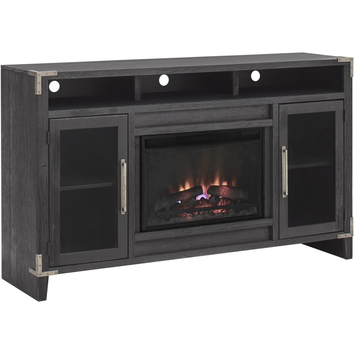 ad0bcb57206142c7fec5ff4be9ff8f2e Quincy 66" Highboy Fireplace Console - Image 1