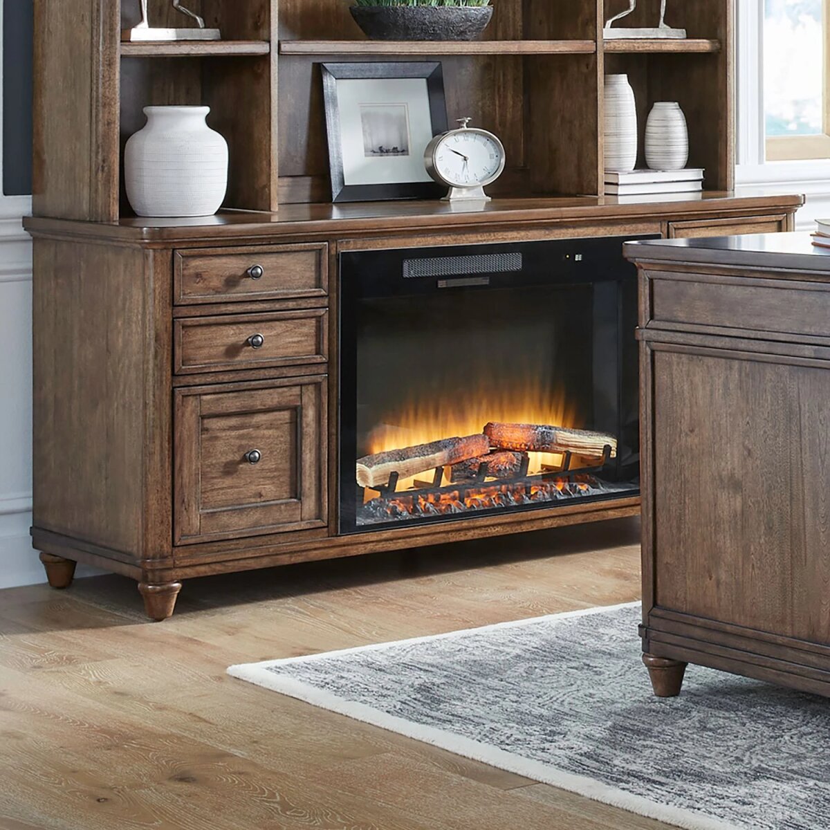 b9c8b3fbd681a54bb75c1227a46389c0 Fireplace TV Consoles 336 68 Inch Credenza w/ Fire FTS - Image 1