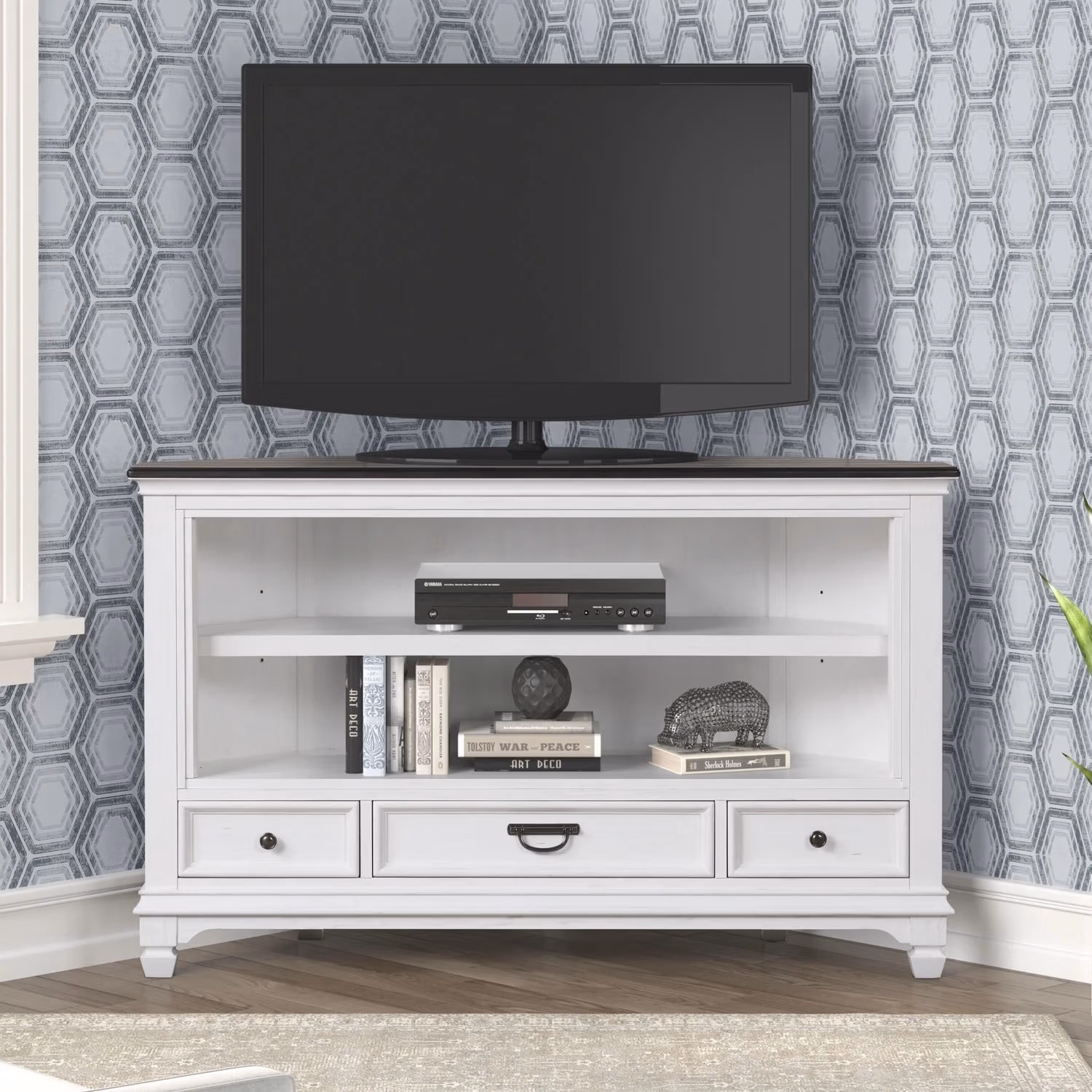 c8dcf2d44f0bc09b7f6d1c6613298bd9 Fireplace TV Consoles 58 Inch Corner Fireplace TV Console - Image 1