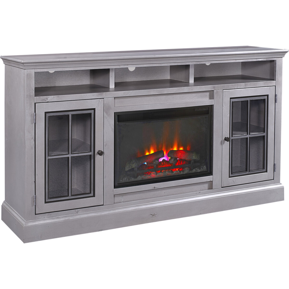 d2d1c7b159d9b499a7980f2eae451ebb Churchill 70" Highboy Fireplace Console DR1954-GRY - Image 1