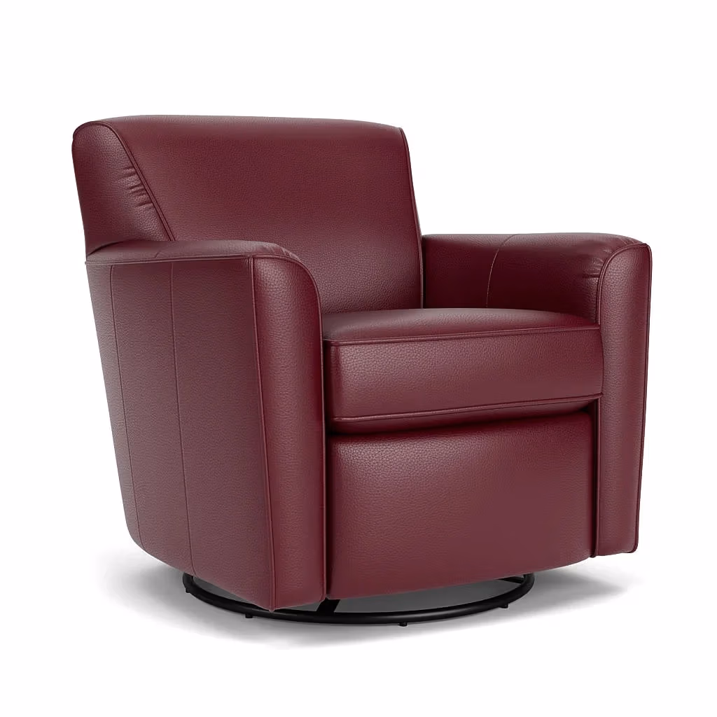04217ceeb02483e1479911a5be668fdf Kingman Leather Swivel Glider - Image 1