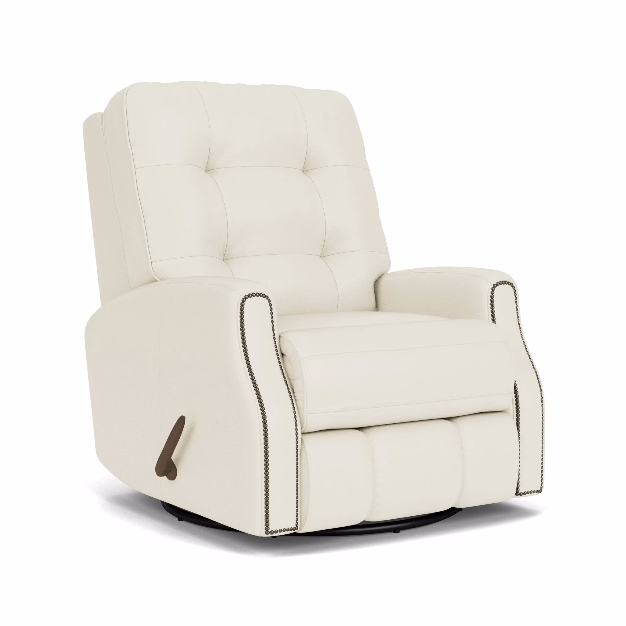 09fae3015b4fbf2f6b15913bb7ec1a29 Devon Leather Swivel Gliding Recliner - Image 1