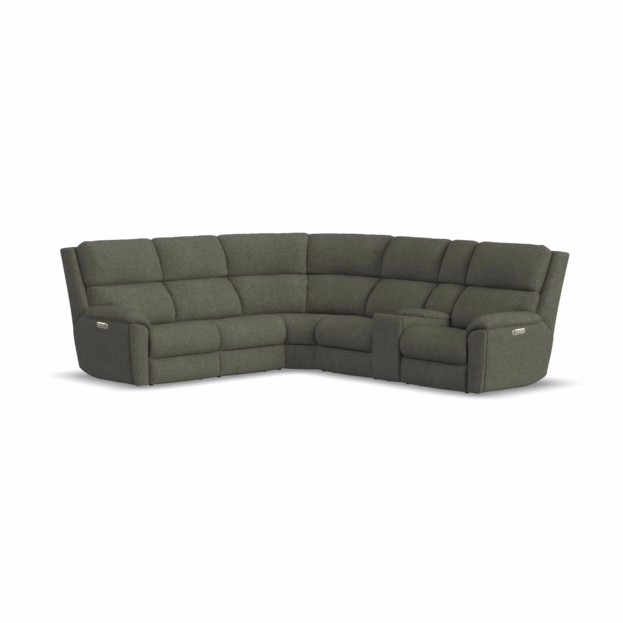 664a09144bc9e87651a2de4edb162c39 Porter Fabric Power Reclining Sectional with Power Headrest & Lumbar - Image 1
