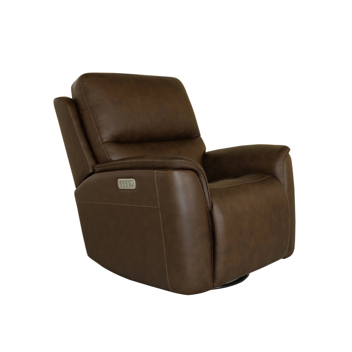 96f75bec0f8c8e9c6839a8e261b149ab Henry Burnt Umber Leather Power Swivel Gliding Recliner with Power Headrest, Lumbar, Heat & Massage - Image 1
