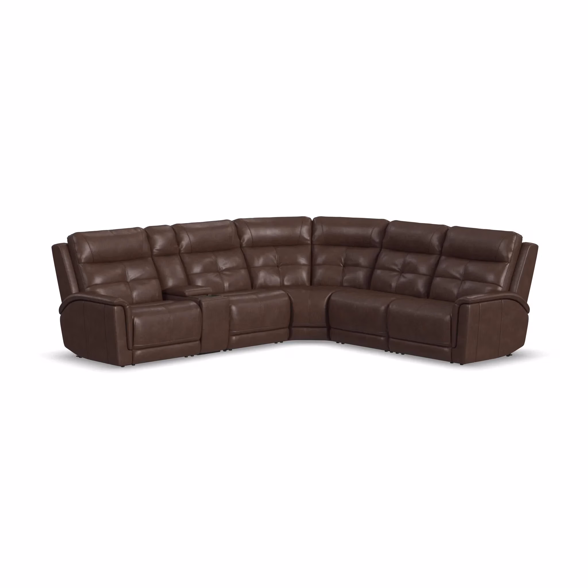 ac24bb44e81c4c24bb5e7cee4bf5228b Ranger Leather Power Reclining Sectional with Power Headrest, Lumbar and Heat, Massage - Image 1