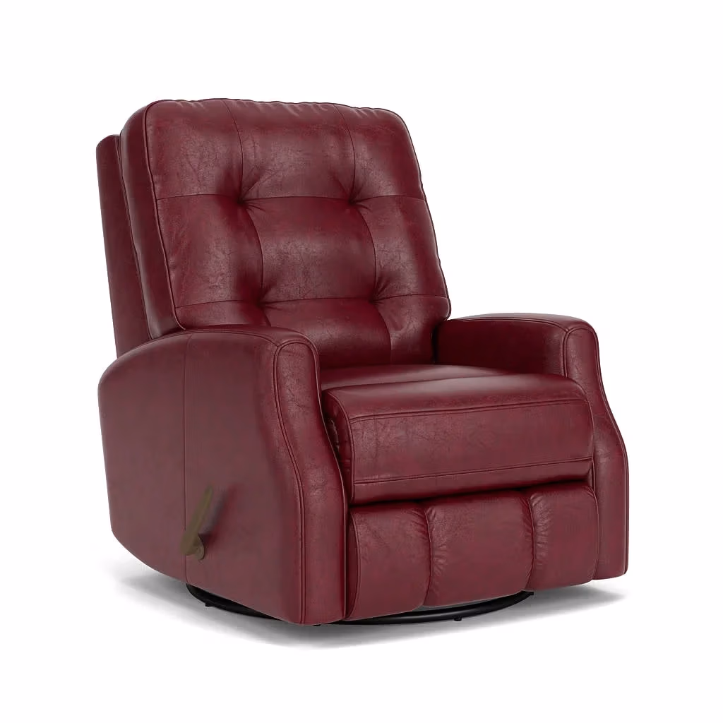 d987c34821273778b59ca1e32039f2c5 Devon Leather Swivel Gliding Recliner - Image 1