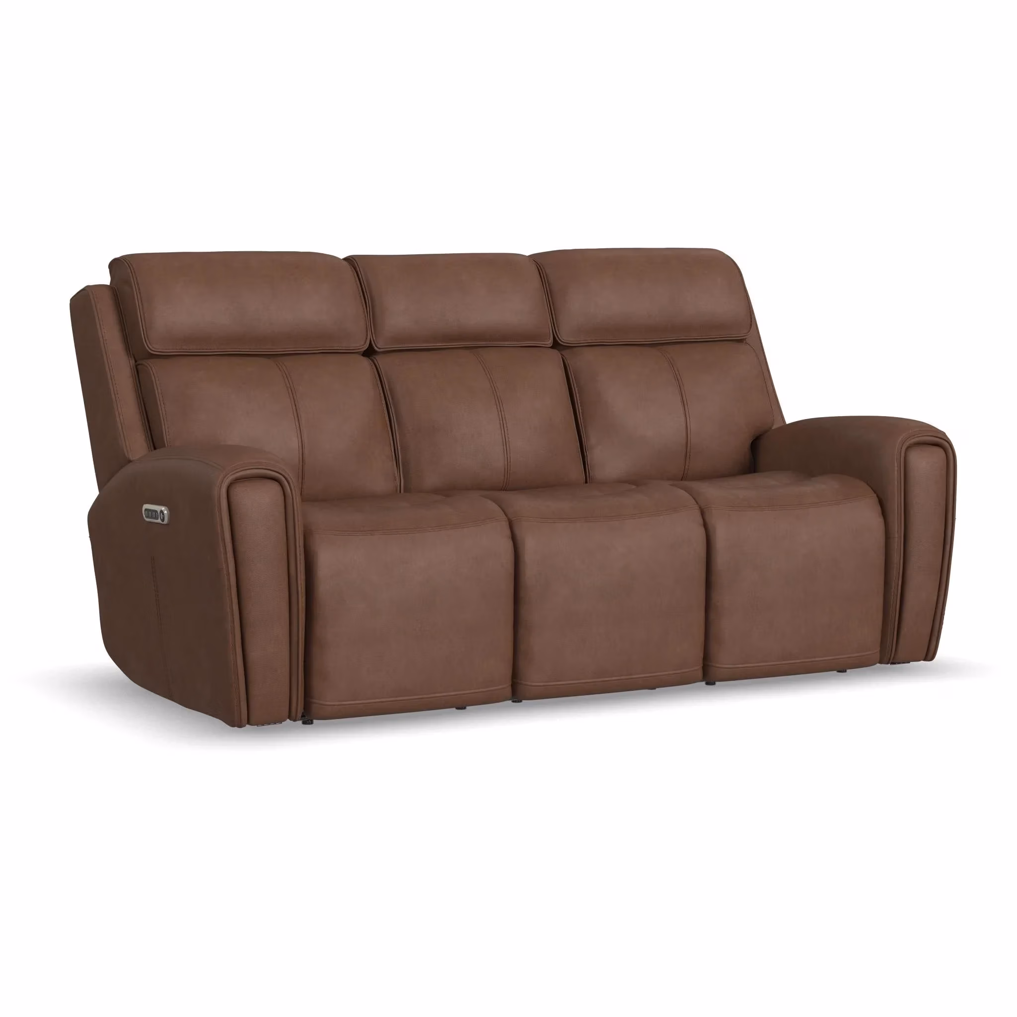 f68245a643d9c6f161e1a5e58b5d640b Warren Leather Power Reclining Sofa with Console, Power Headrest & Lumbar - Image 1
