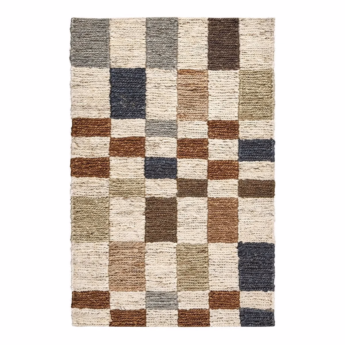 0eb12d50be01c05ccc62dceb03ece93f Soumak Jute Rug - Check Natural Multi - Image 1