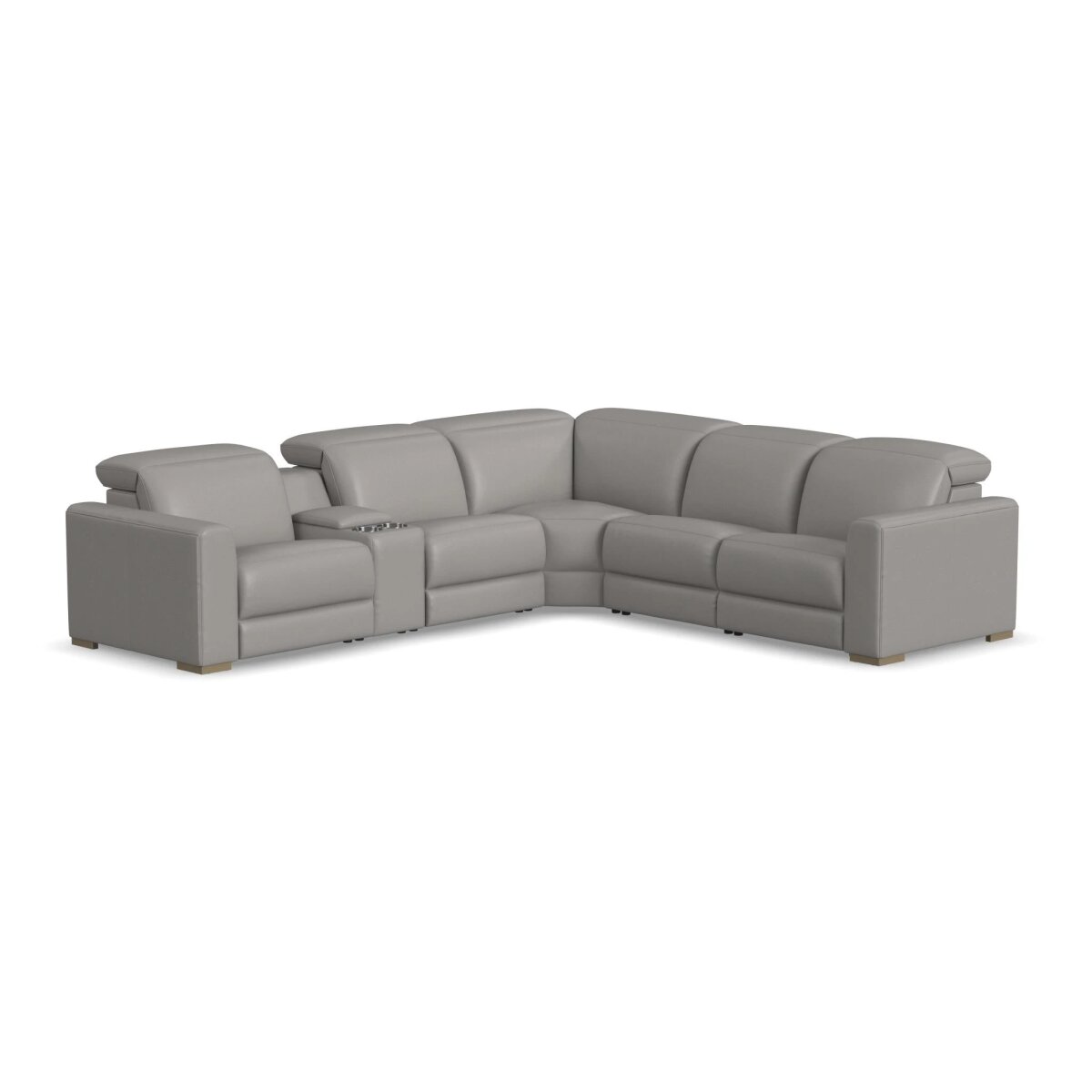 055bc66e6e0124a53066f8a758a84112 Aurora Leather Power Reclining Sectional with Power Headrests - Image 1
