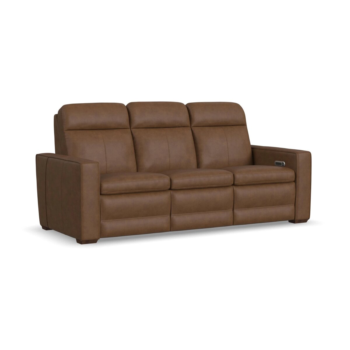 14106bed9181e21ba1e9582dfe333fbe Dutch Leather Power Reclining Sofa with Console, Power Headrest, & Lumbar - Image 1