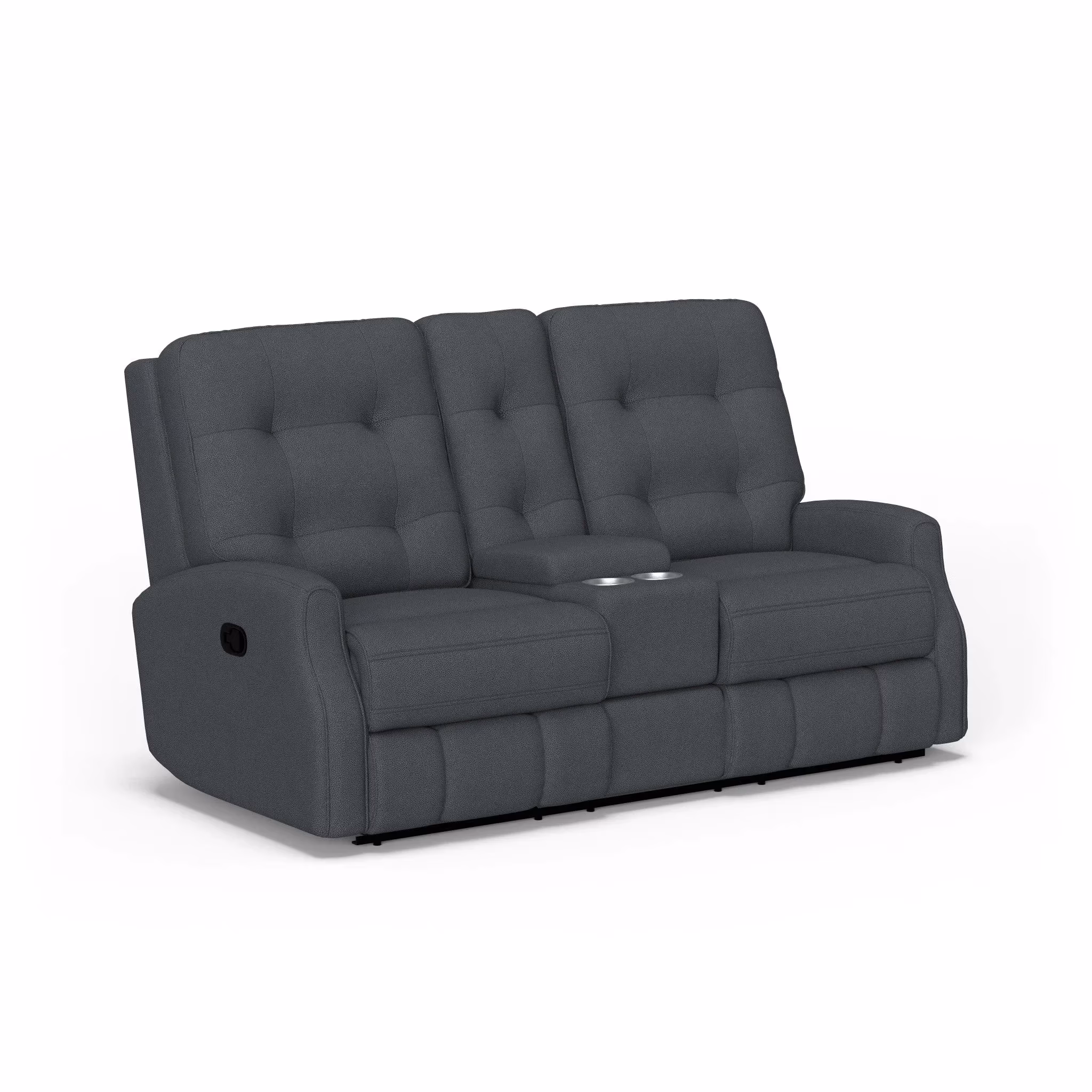 1420a4ad2a6f0816d7da1bb6e8f2db23 Devon Fabric Reclining Loveseat with Console - Image 1