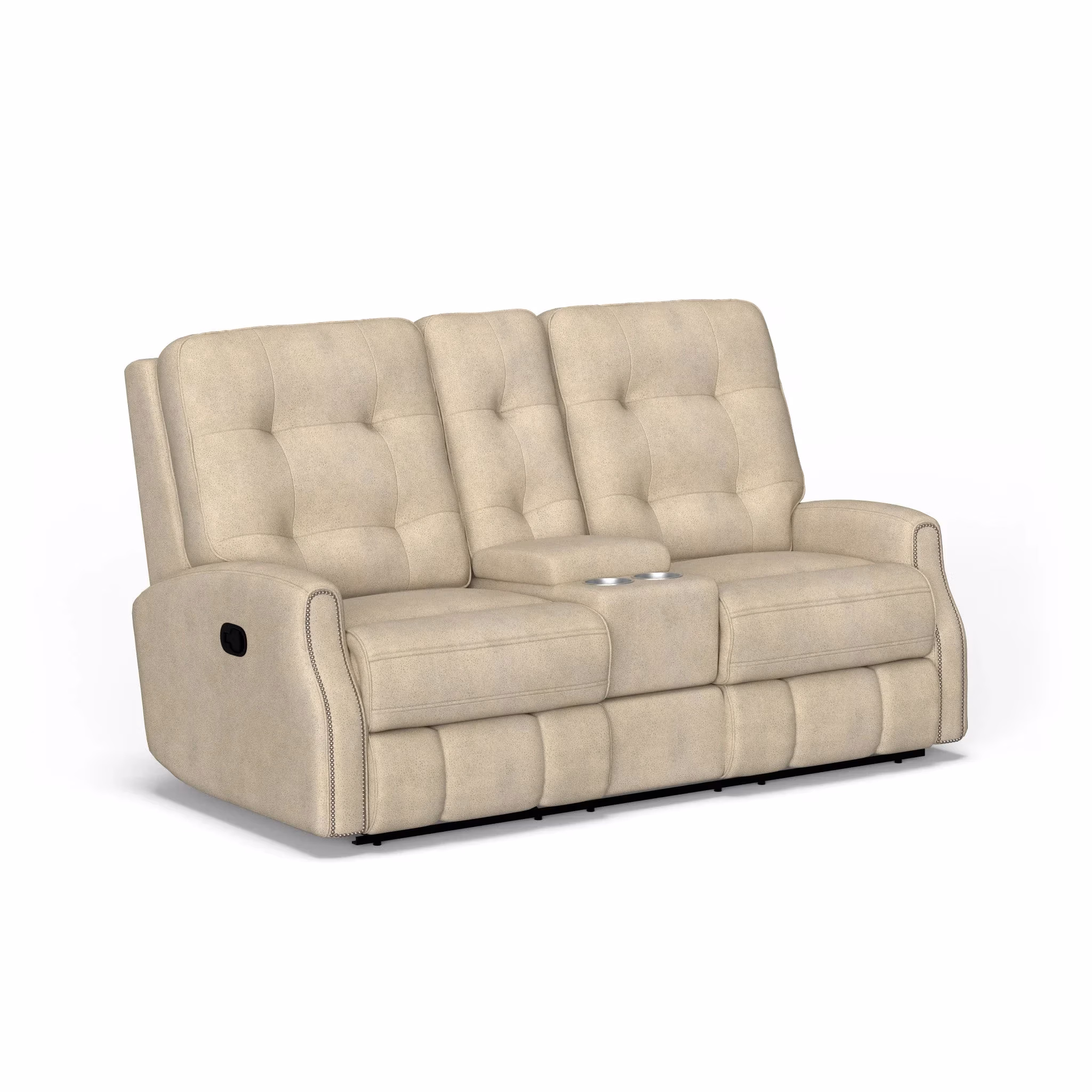 14375f4ec59f9997abc4dd48b2fcd551 Devon Fabric Reclining Loveseat with Console - Image 1