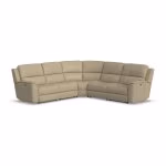 Henry Leather Power Reclining Sectional with Power Headrest & Lumbar