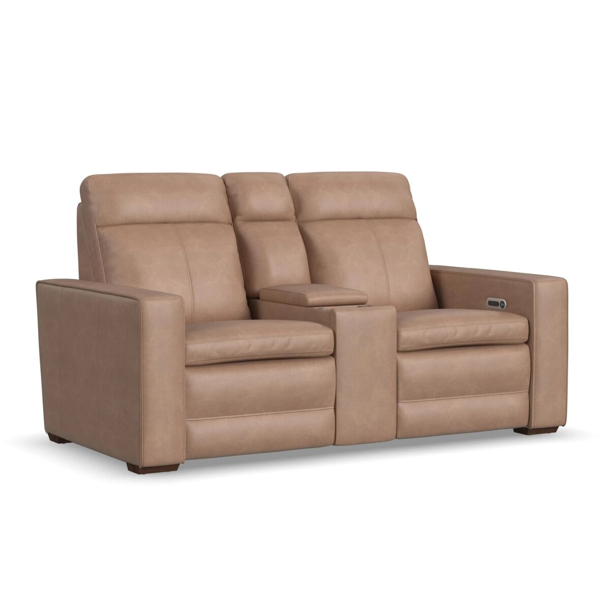 2701cc5ff387ba0a8e90dd3e9501b1da Dutch Leather Power Reclining Loveseat with Console, Power Headrest & Lumbar - Image 1