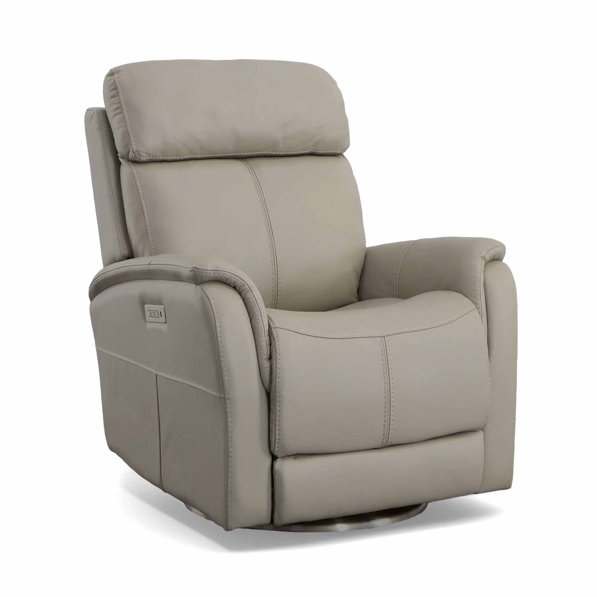 3f0a838c0a1ce4014f6cdc1ce2473feb View Leather Power Swivel Recliner with Power Headrest - Image 1
