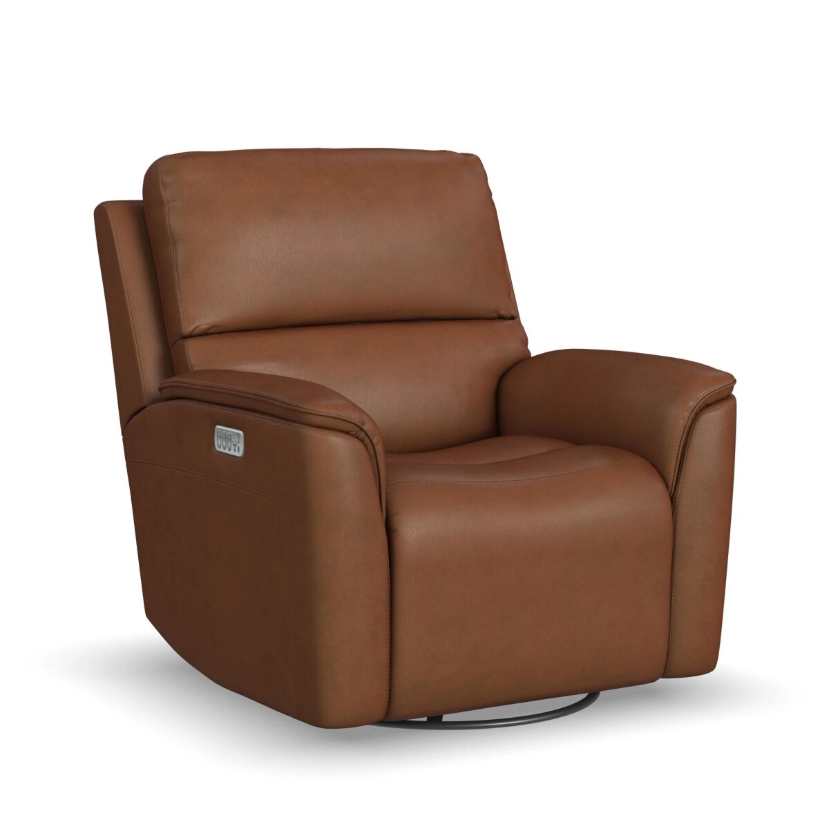 40e7c8d212d821baa540c5ab88ab8903 Henry Leather Power Swivel Gliding Recliner with Power Headrest, Lumbar, Heat & Massage - Image 1