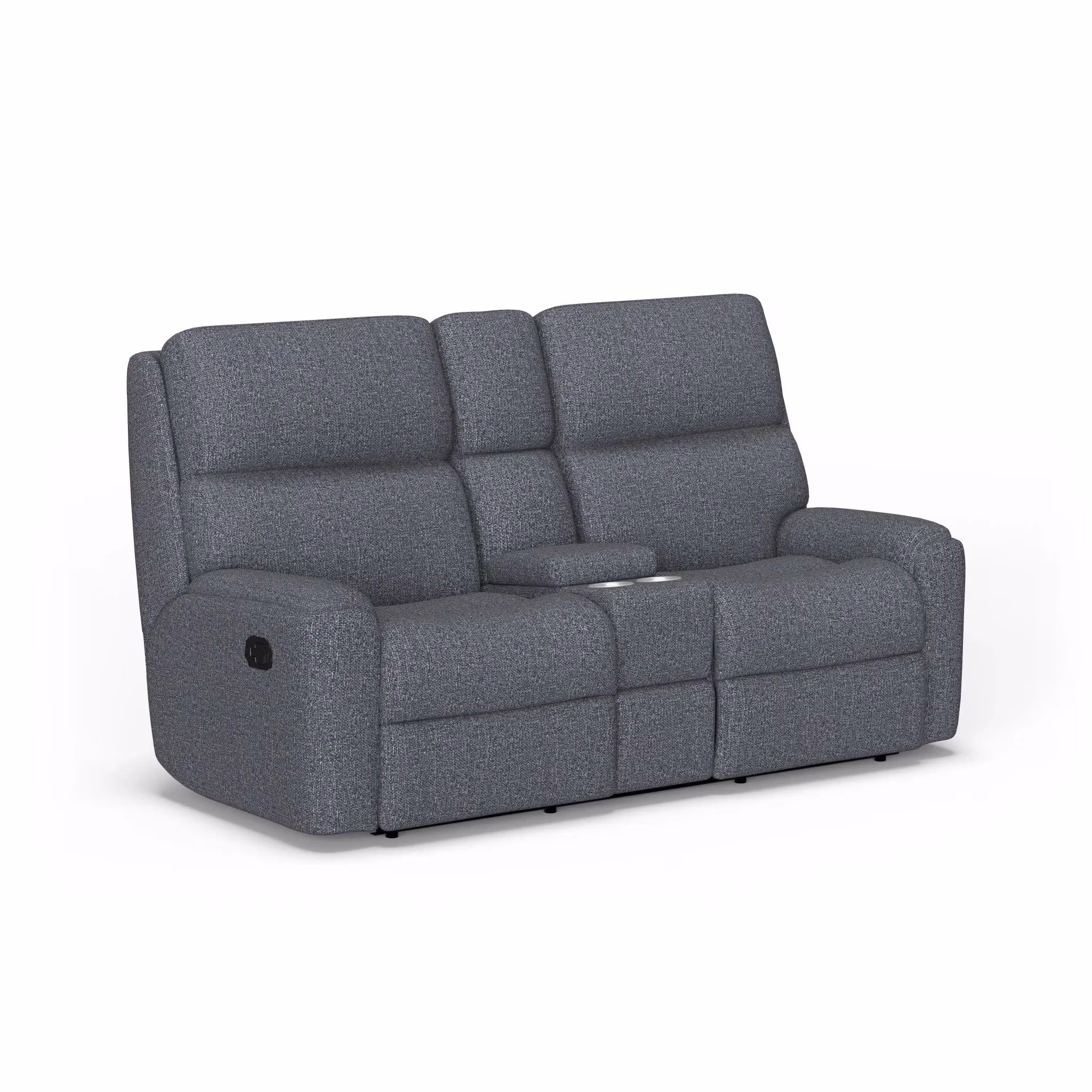 4dc352ff78adfaef24e99a57b08ff52f Rio Fabric Reclining Loveseat with Console - Image 1