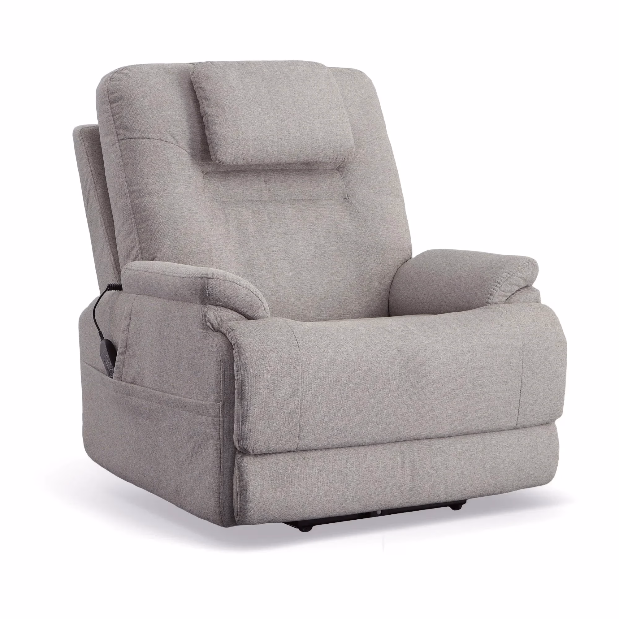 51f95e1764863d2aa365934051000daf Zecliner Model 2 Dove Fabric Power Sleep Recliner with Power Headrest & Lumbar - Image 1