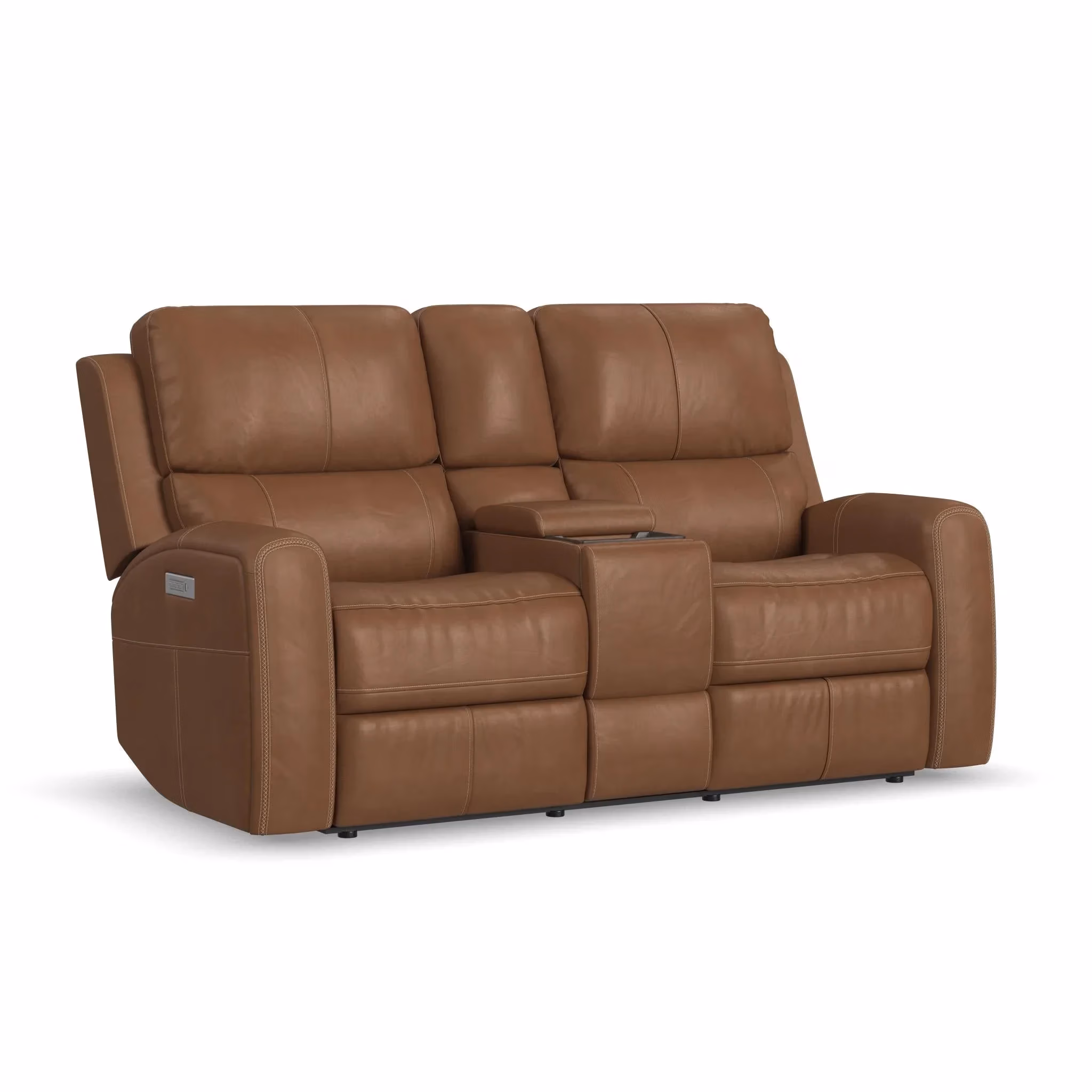 5c0ab751571e145b3580c1c84134d028 Linden Leather Power Reclining Loveseat with Console & Power Headrests & Lumbar - Image 1