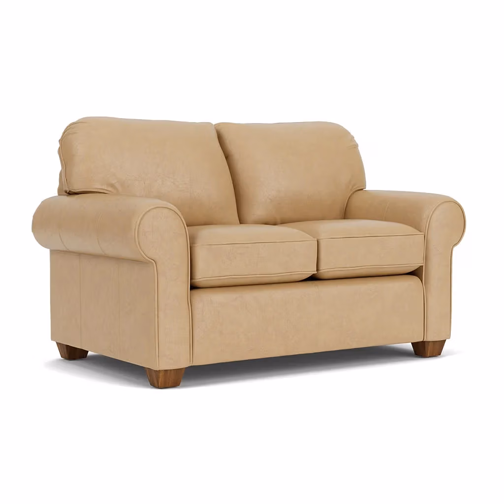 5e7d4998536d54622aac0c8d9104c52a Thornton Leather Loveseat - Image 1