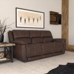 Beau Sable Fabric Power Reclining Sofa with Power Headrests - Image 2