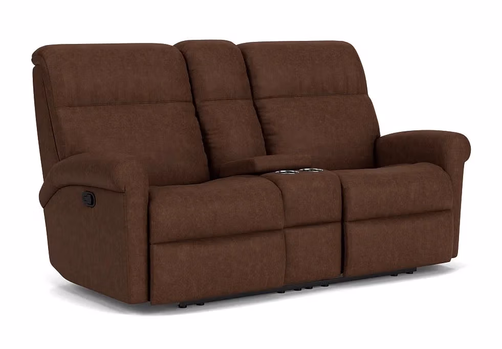 63074aaf8adf80f6fe4b474c3dc6d2e6 Davis Fabric Reclining Loveseat with Console - Image 1