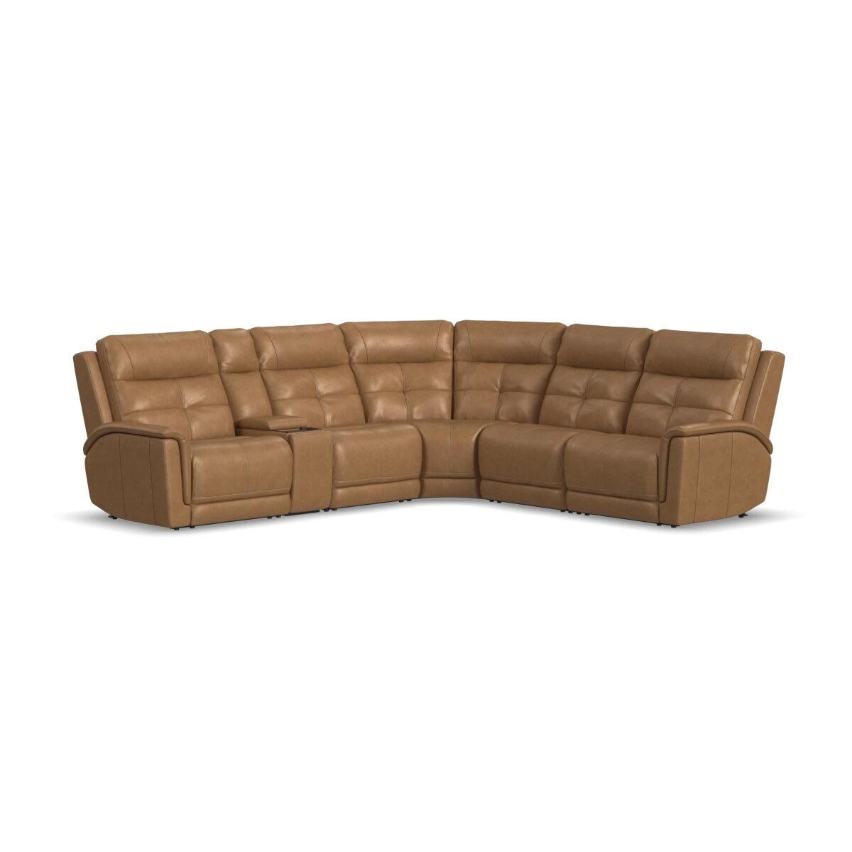 95c4539782b8c72edce6c4cf824e7f19 Ranger Leather Power Reclining Sectional with Power Headrest, Lumbar and Heat, Massage - Image 1