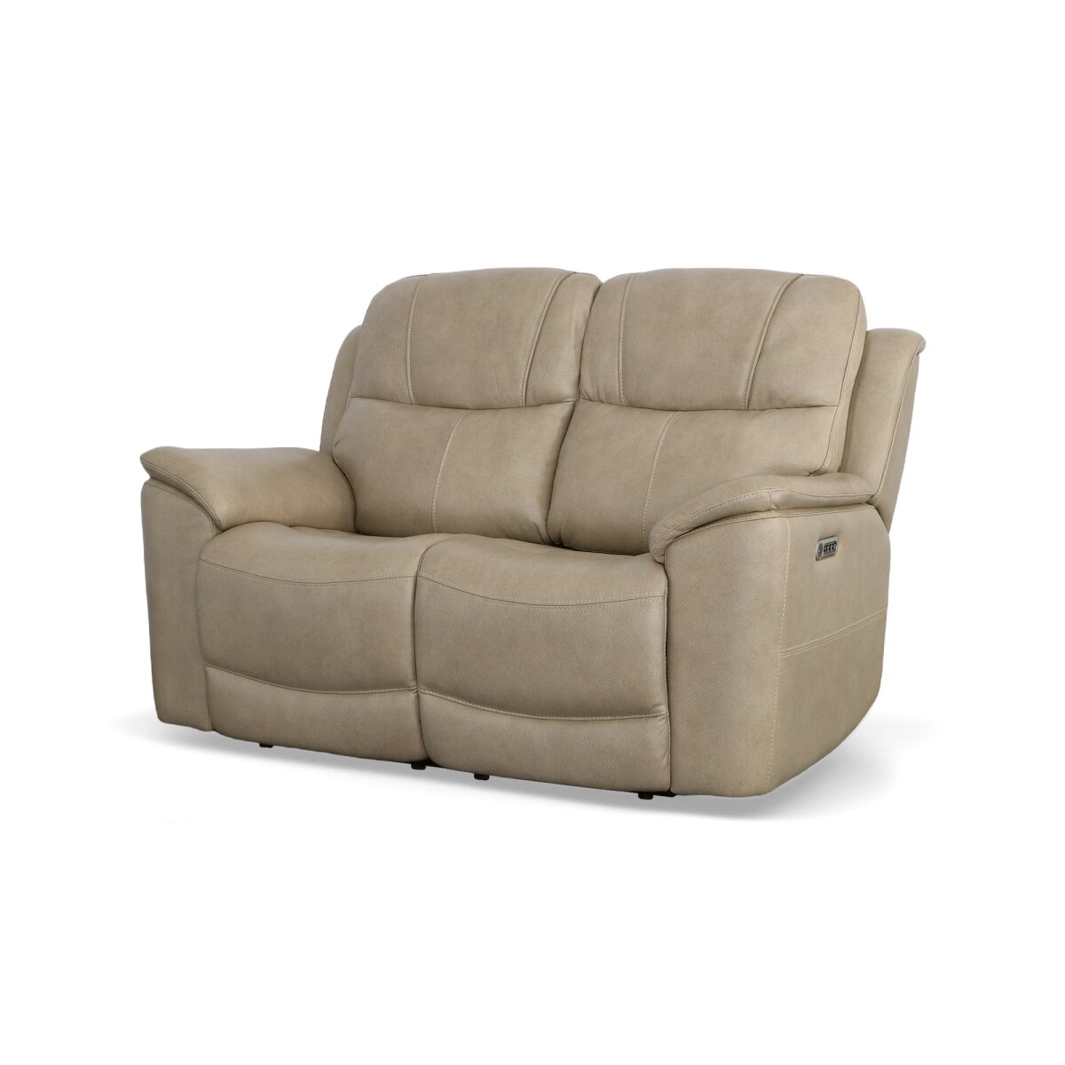 9b157f501dd1f2ebdbae1d4968b6fc1e Crew Pebble Leather Power Reclining Loveseat with Power Headrests & Lumbar - Image 1