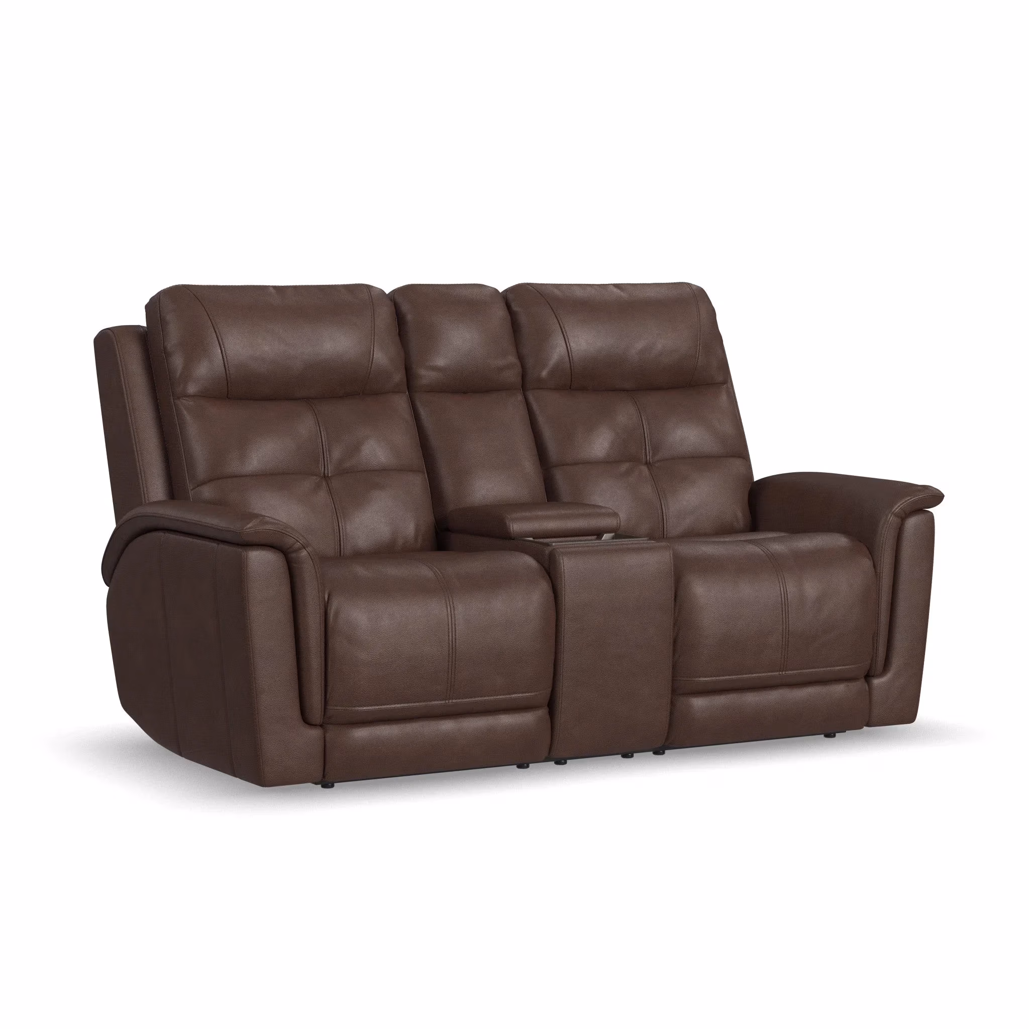 a11508ae5c0819d6b527b40aae785983 Ranger Leather Power Reclining Loveseat with Console, Power Headrest, Lumbar, Heat & Massage - Image 1