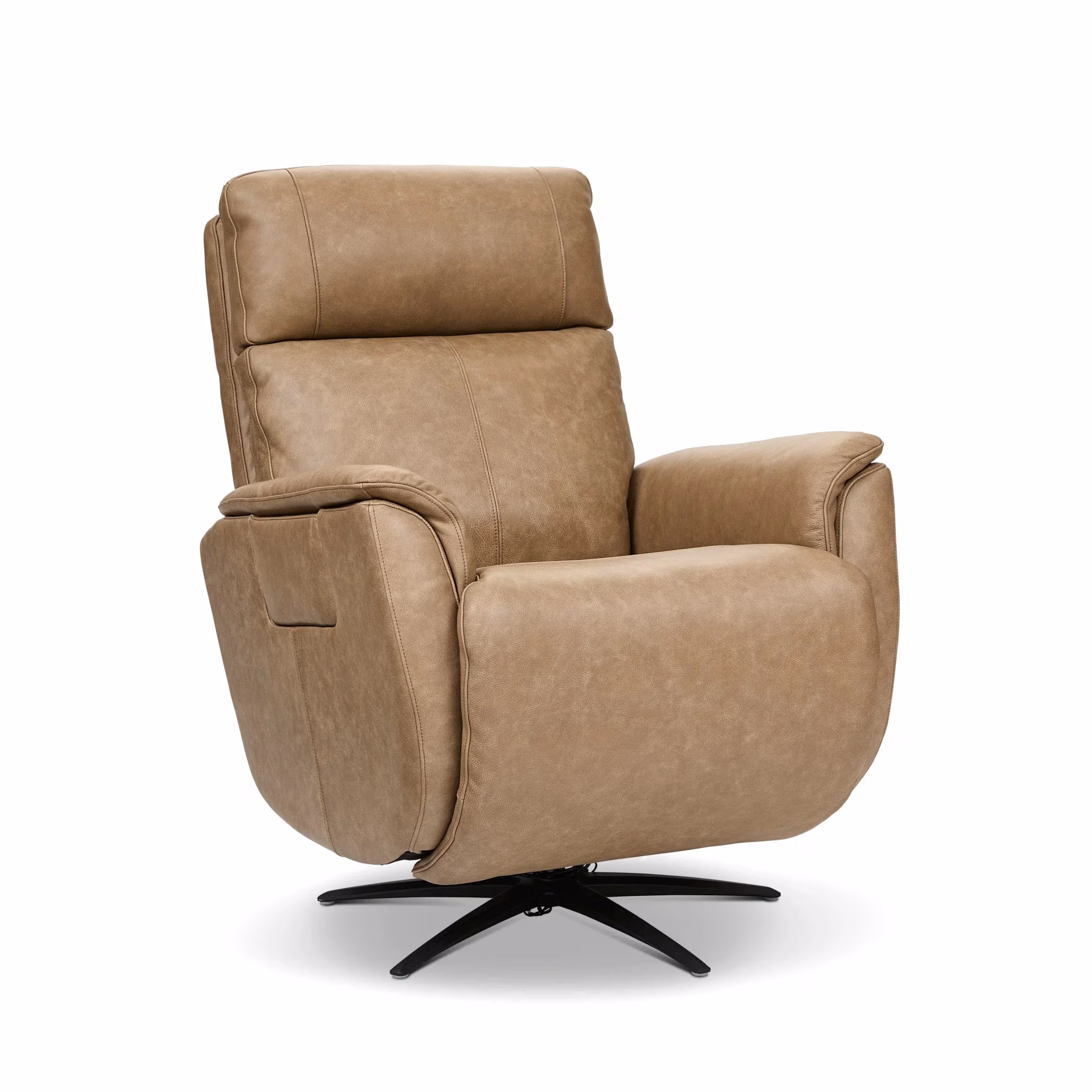 b5d9adc6b178615b211f023a1717fafb Cove Leather Power Swivel Recliner with Power Headrest, Lumbar, Heat, & Massage - Image 1