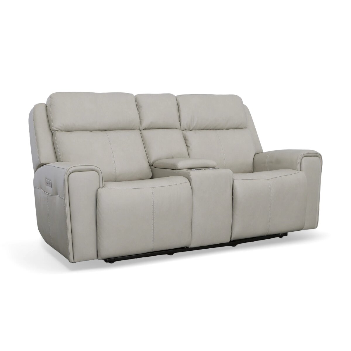 bc591b63d089838e6ef685a1d397e41d Barnett Gray Matters Leather Power Reclining Loveseat with Console, Power Headrests & Lumbar - Image 1