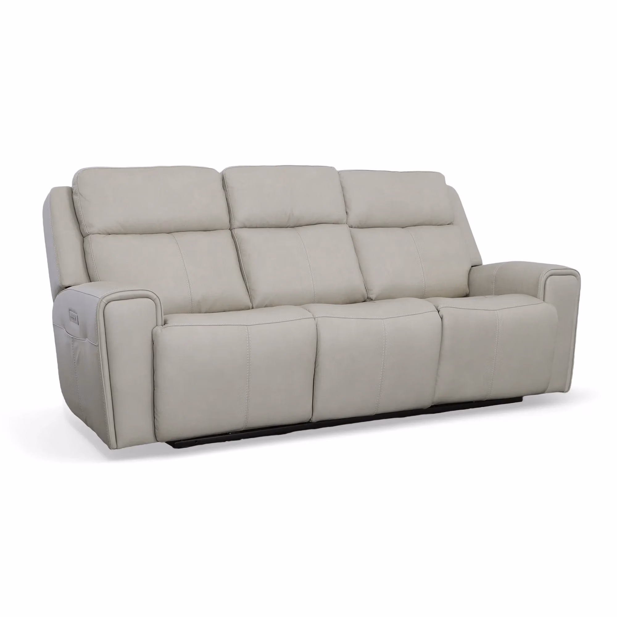 bcf0155bb690404413492476c7e58aad Barnett Gray Matters Leather Power Reclining Sofa with Power Headrests & Lumbar - Image 1
