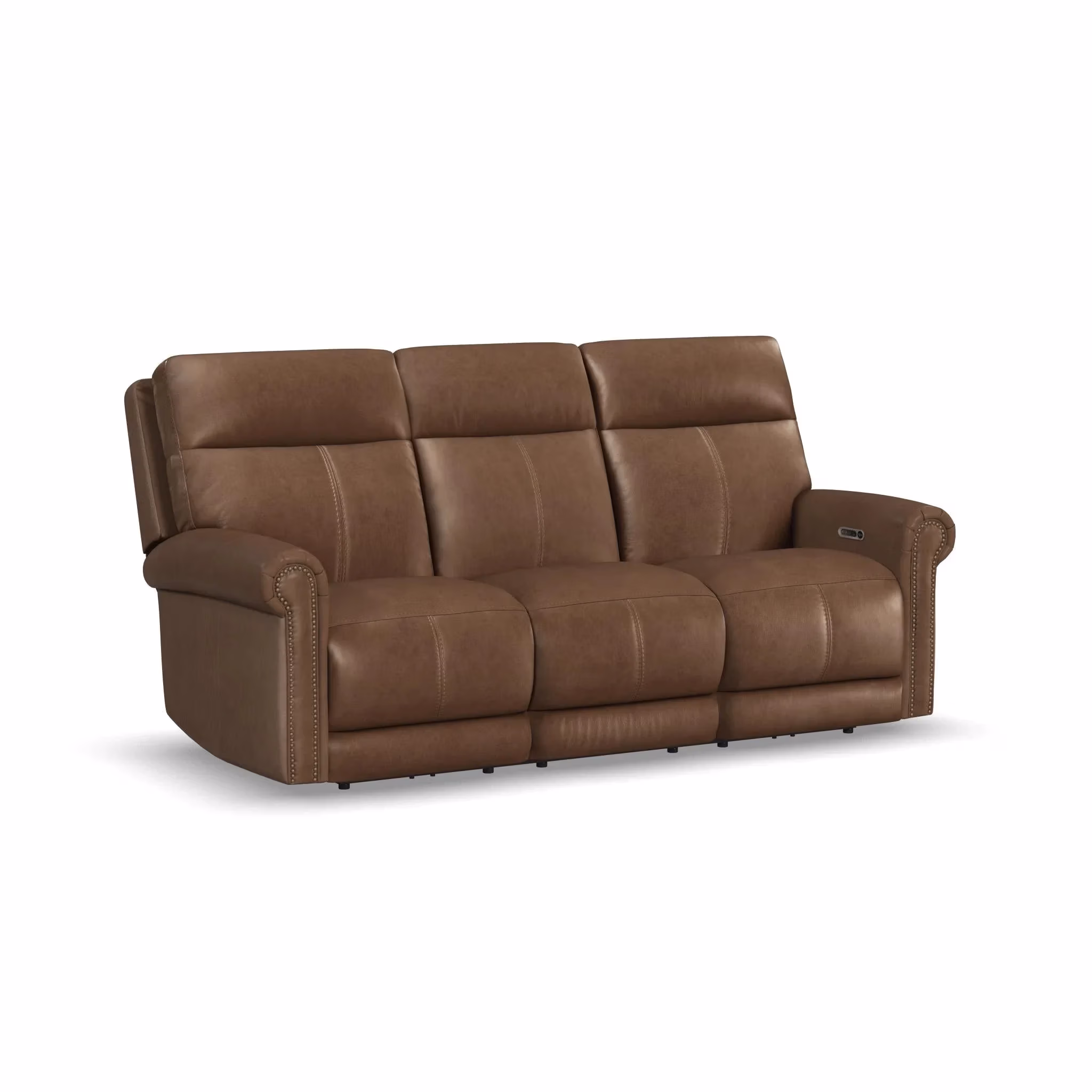 c75ec1061f1ed63b5e72fc80a619ffd6 Alexander Leather Power Reclining Sofa with Console, Power Headrest & Lumbar - Image 1