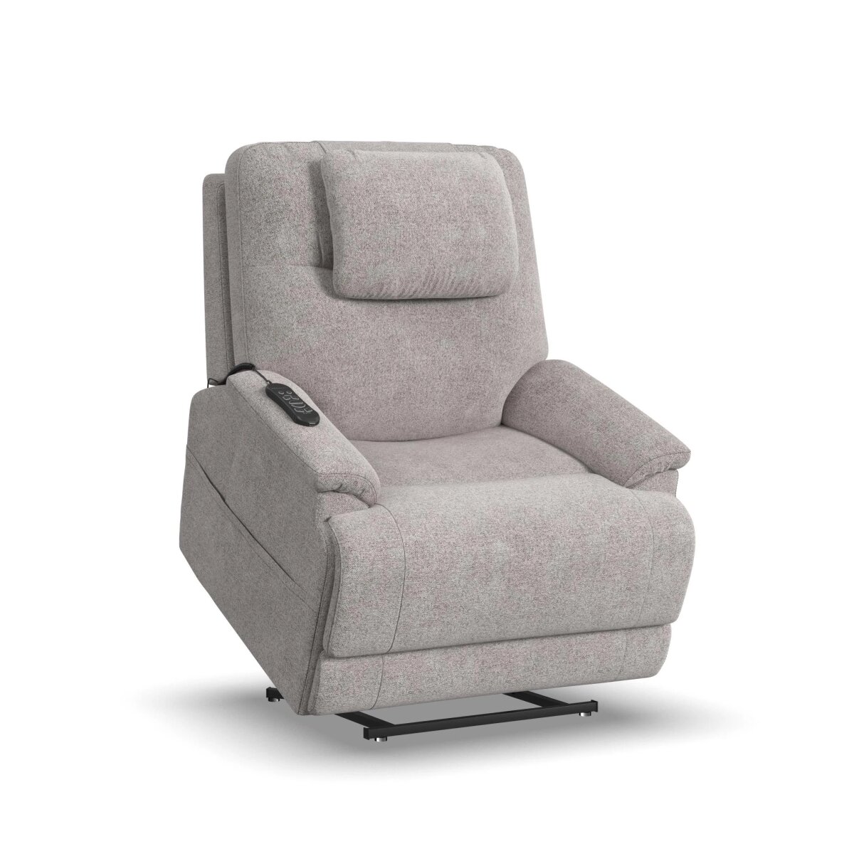 c91da5641ecfe2f561160a73a3ffdf8a Zecliner Model 2 Petite Dove Fabric Power Lift Sleep Recliner with Power Headrest & Lumbar - Image 1