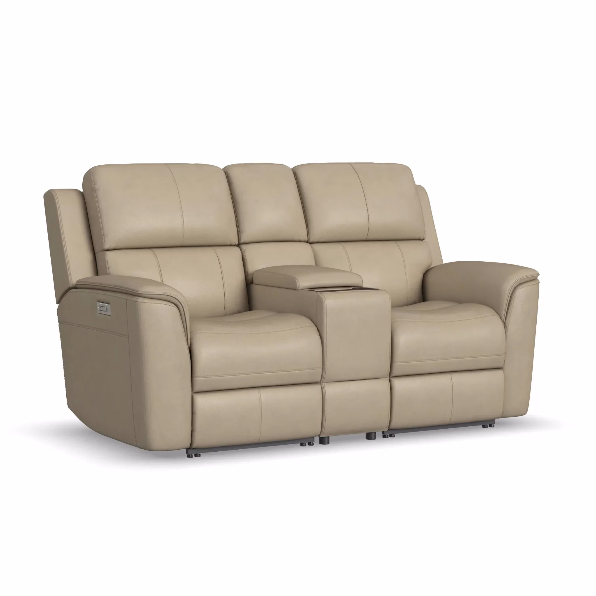 c93fa935e5a142eddea7a63b0c543522 Henry Leather Power Reclining Loveseat with Console & Power Headrests & Lumbar - Image 1
