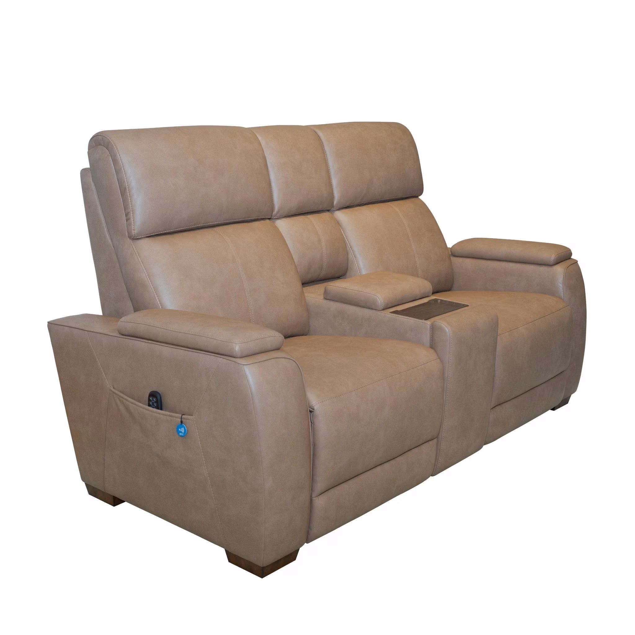 dc92578501fd89f78e483ccd267df877 Vibe Fabric Power Reclining Loveseat with Console, Power Headrest, Lumbar, Heat, Massage & Pulse - Image 1