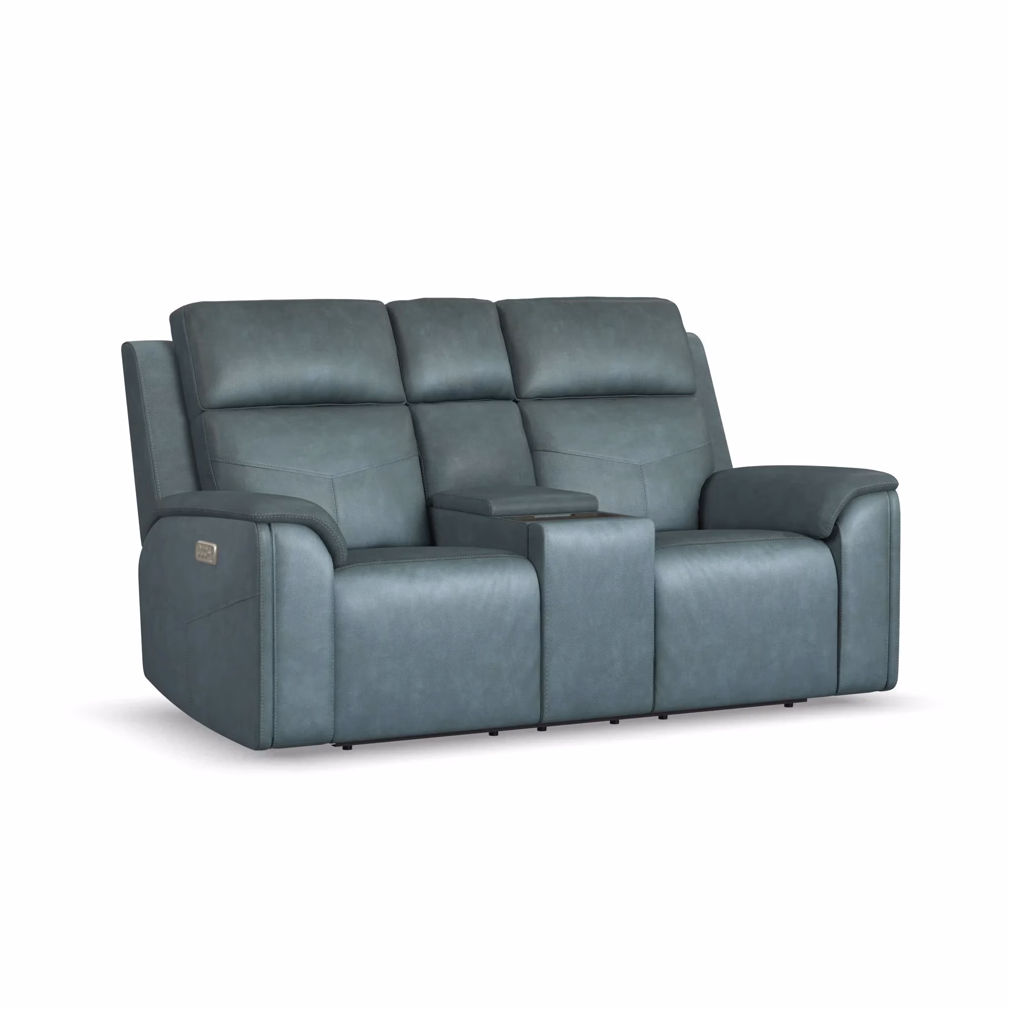 f0aa0fc771131f2caa237364b3904561 Vernon Fabric Power Reclining Loveseat with Console, Power Headrests, Lumbar, Heat & Massage - Image 1