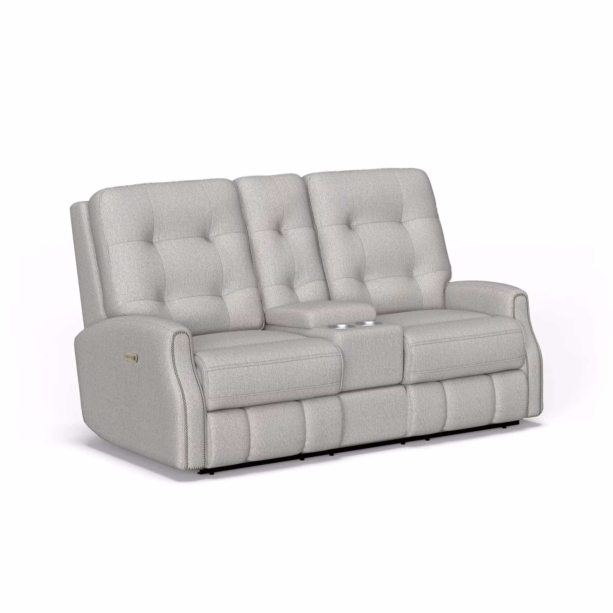 f646dc31eacbd2eb10b84169f170cc6e Devon Fabric Power Reclining Loveseat with Console & Power Headrests - Image 1