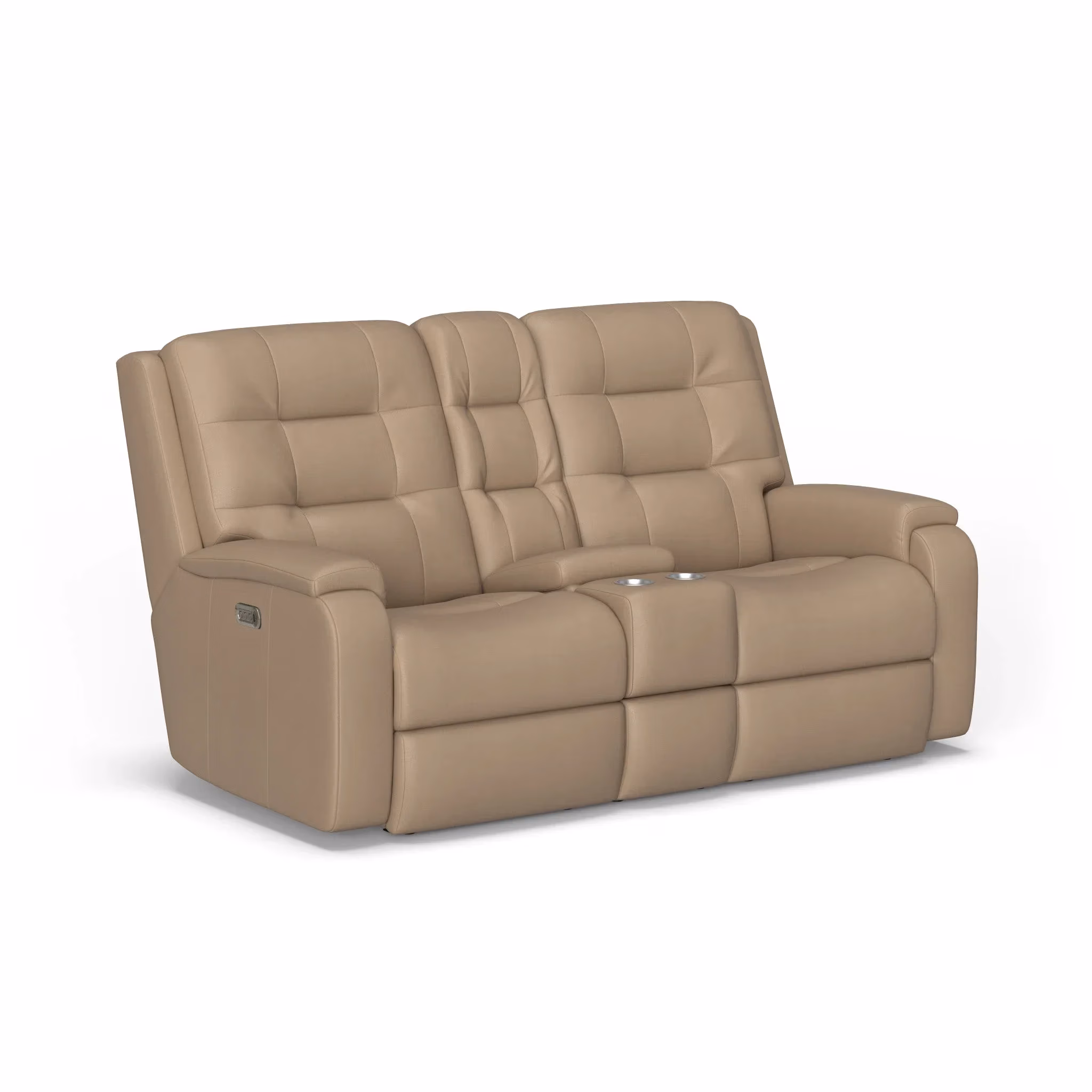 f6904c07765a45c2397bdcfae3328621 Arlo Leather Power Reclining Loveseat with Console & Power Headrests & Lumbar - Image 1