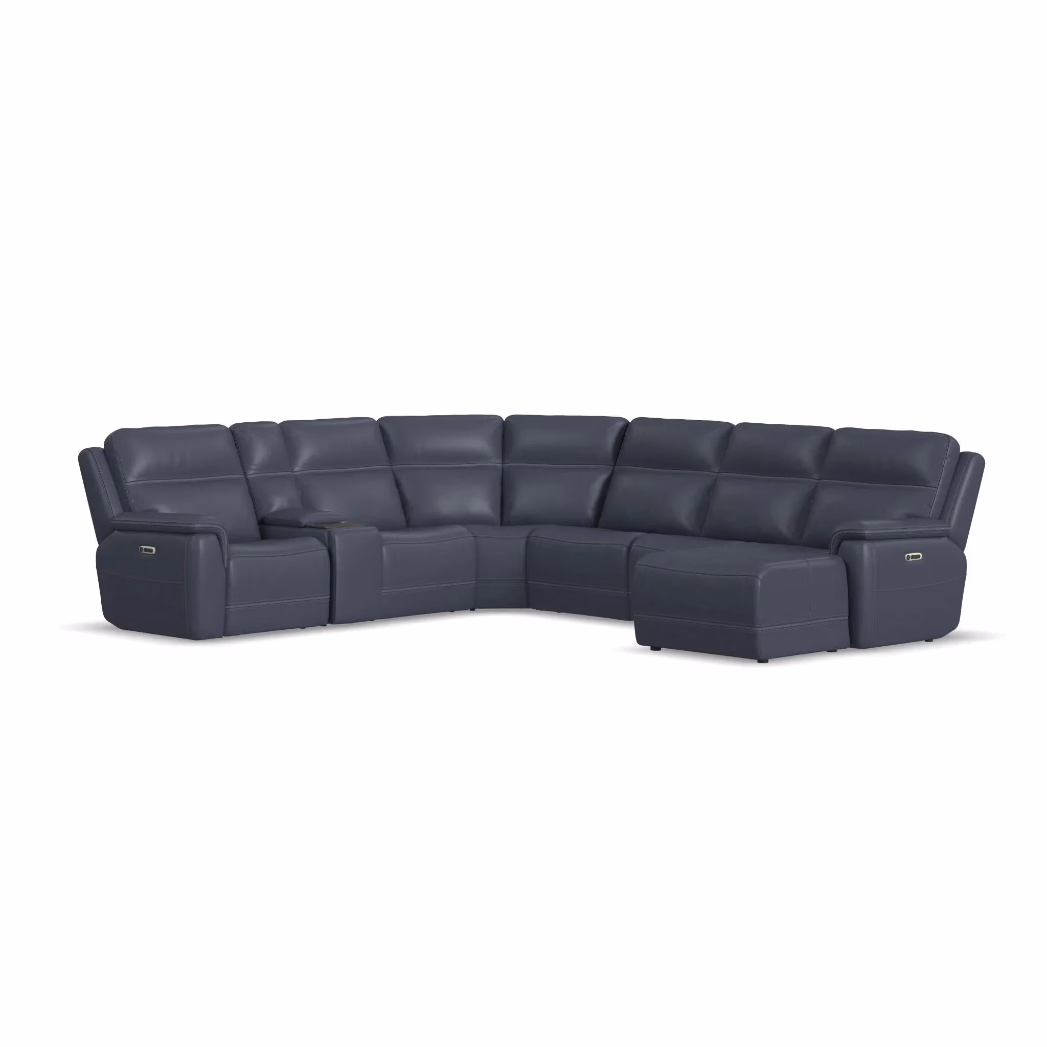 f8579524dd59390b5722b595aae2f31f Sawyer Leather Power Reclining Sectional with Power Headrests & Lumbar - Image 1