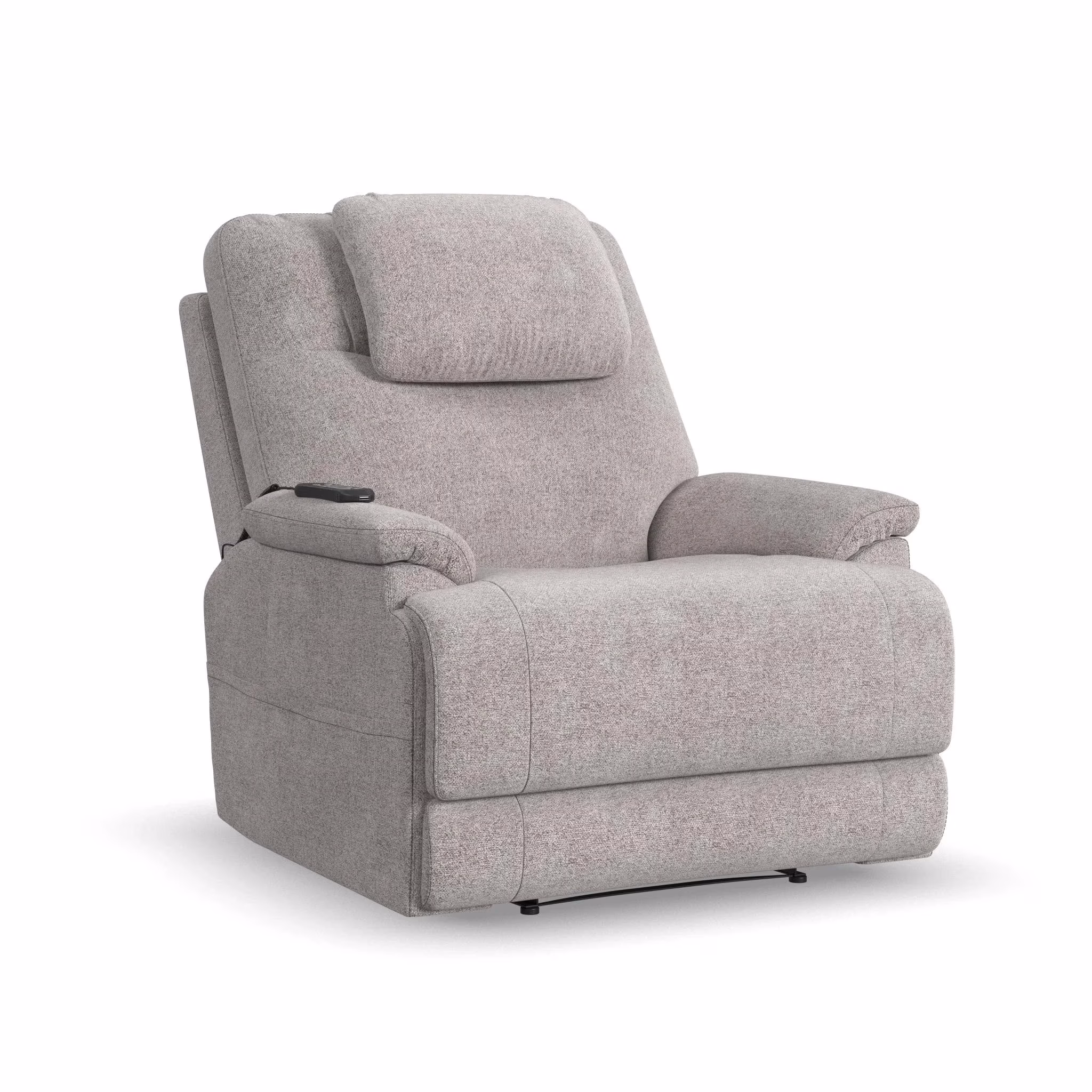 fb13af6ee24098a3f78563f8d357e0fc Zecliner Model 2 Petite Dove Fabric Power Sleep Recliner with Power Headrest & Lumbar - Image 1